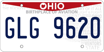 OH license plate GLG9620