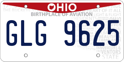 OH license plate GLG9625