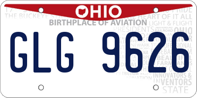 OH license plate GLG9626