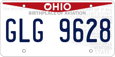 OH license plate GLG9628