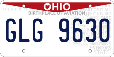 OH license plate GLG9630