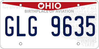 OH license plate GLG9635