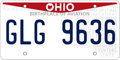 OH license plate GLG9636