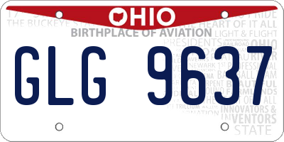 OH license plate GLG9637