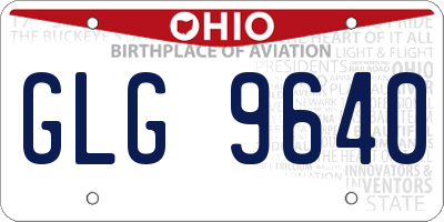 OH license plate GLG9640