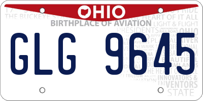 OH license plate GLG9645