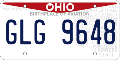 OH license plate GLG9648