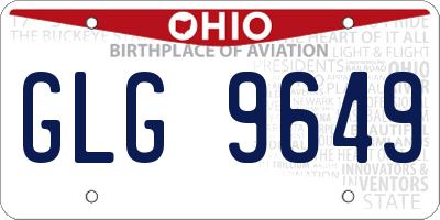OH license plate GLG9649