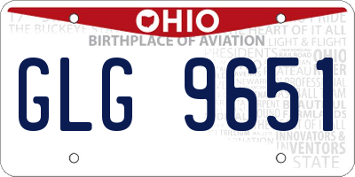 OH license plate GLG9651