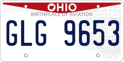 OH license plate GLG9653