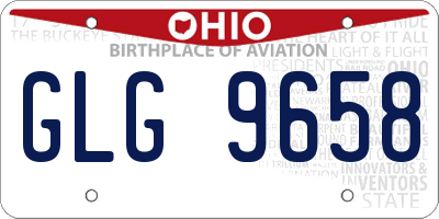 OH license plate GLG9658