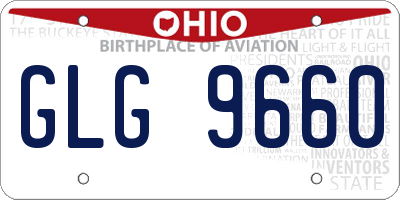 OH license plate GLG9660