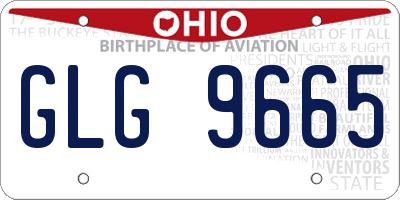 OH license plate GLG9665