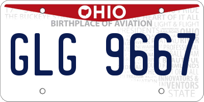 OH license plate GLG9667
