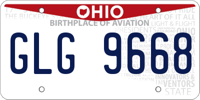 OH license plate GLG9668