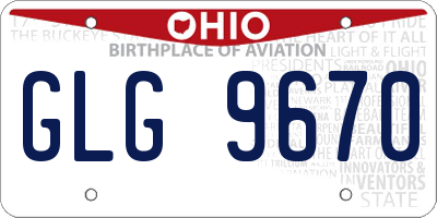 OH license plate GLG9670