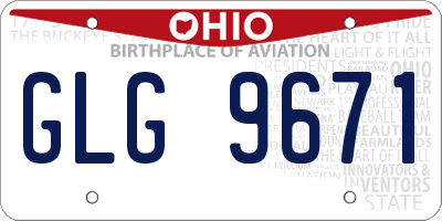 OH license plate GLG9671