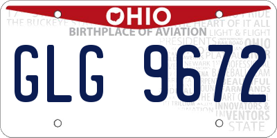 OH license plate GLG9672