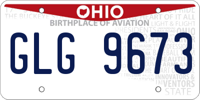 OH license plate GLG9673