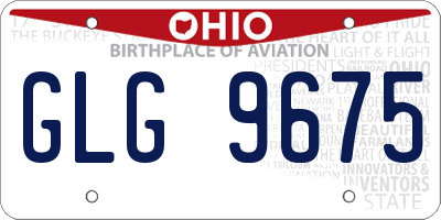 OH license plate GLG9675