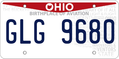 OH license plate GLG9680