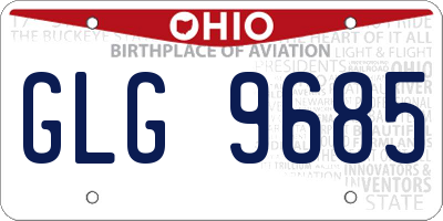 OH license plate GLG9685