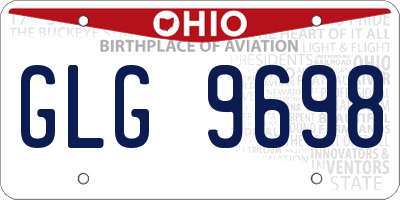 OH license plate GLG9698
