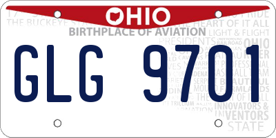 OH license plate GLG9701