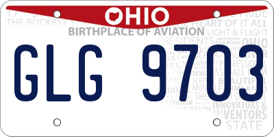 OH license plate GLG9703