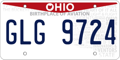 OH license plate GLG9724