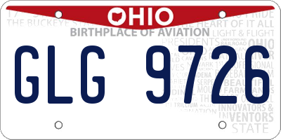 OH license plate GLG9726