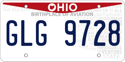 OH license plate GLG9728