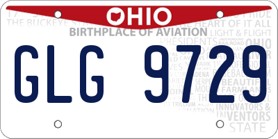 OH license plate GLG9729
