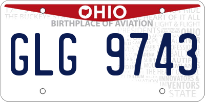 OH license plate GLG9743
