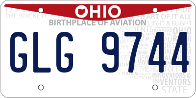 OH license plate GLG9744
