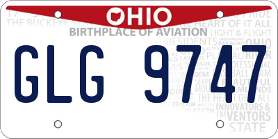 OH license plate GLG9747