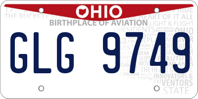 OH license plate GLG9749