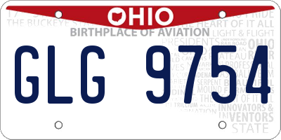 OH license plate GLG9754