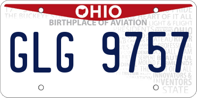 OH license plate GLG9757