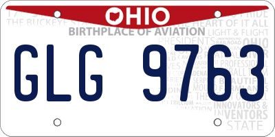 OH license plate GLG9763