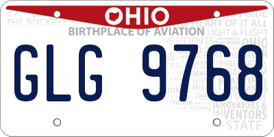 OH license plate GLG9768