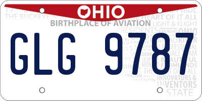 OH license plate GLG9787
