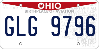 OH license plate GLG9796