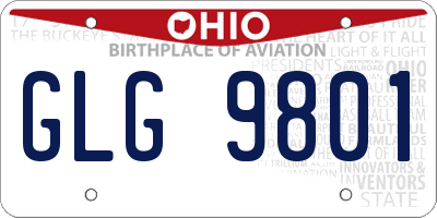 OH license plate GLG9801