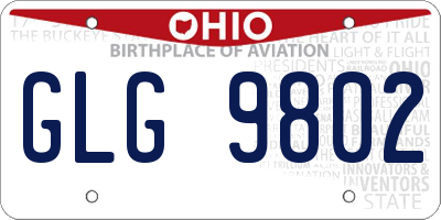 OH license plate GLG9802