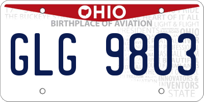 OH license plate GLG9803