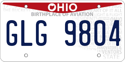 OH license plate GLG9804