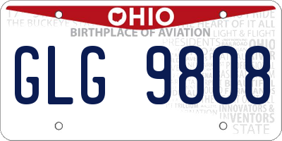 OH license plate GLG9808