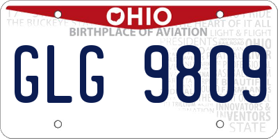 OH license plate GLG9809