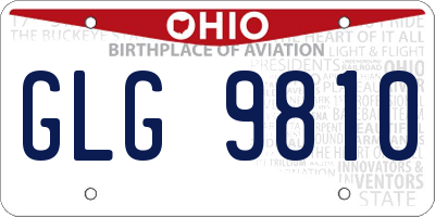 OH license plate GLG9810